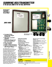 Thumbnail of document Data Sheet - JBOX-4800 Summing Box/Transmitter w/Process Outputs